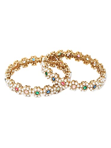 Celebrity-Inspired Plated Bangles Set - Multi